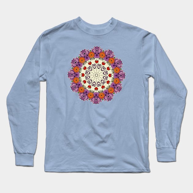 Hearts and Flowers Long Sleeve T-Shirt by RdaL-Design